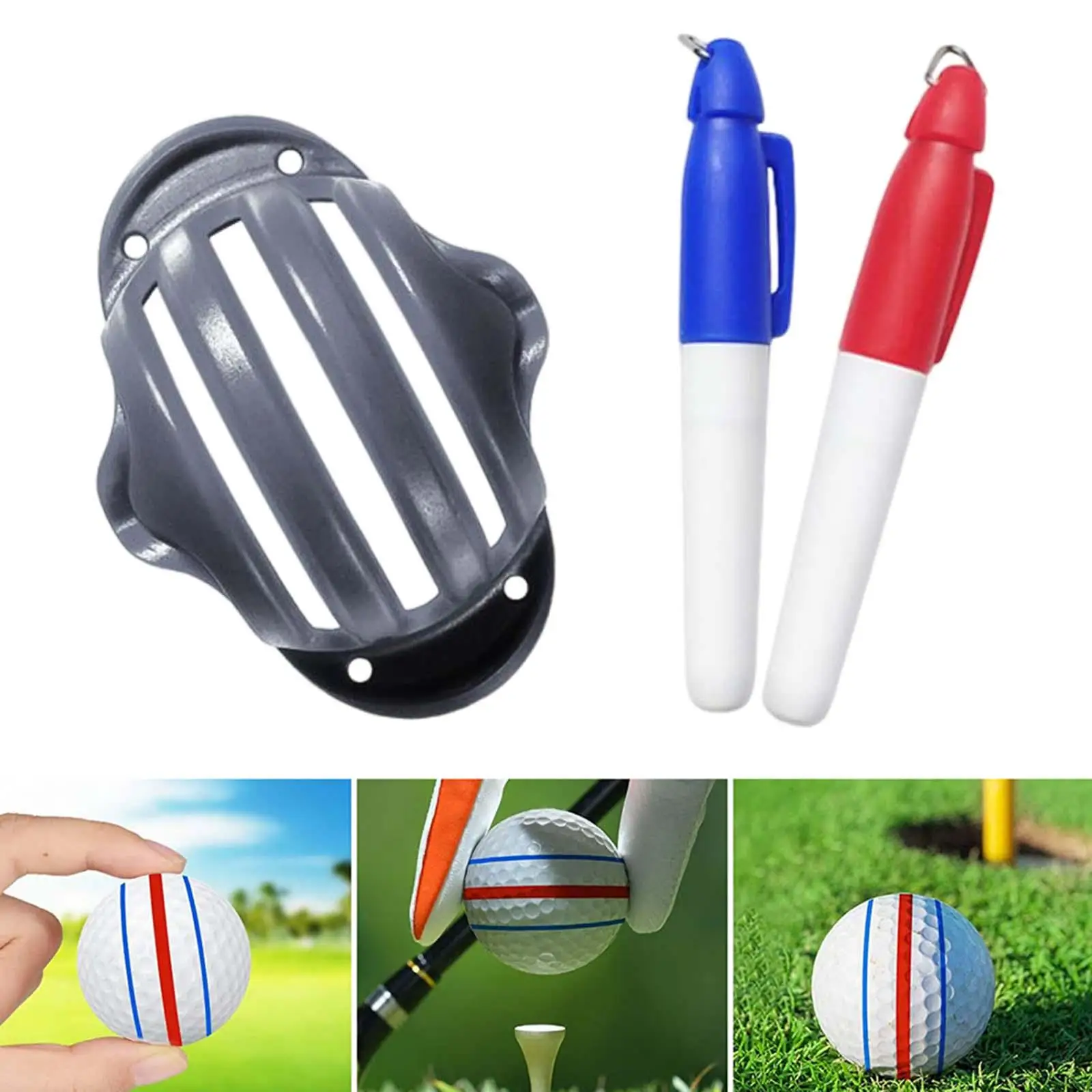 Golf Ball Alignment Identification Tool Positioning Ball Marker Golf Ball Template Drawing Kit Men Women Putting Aid Accessories