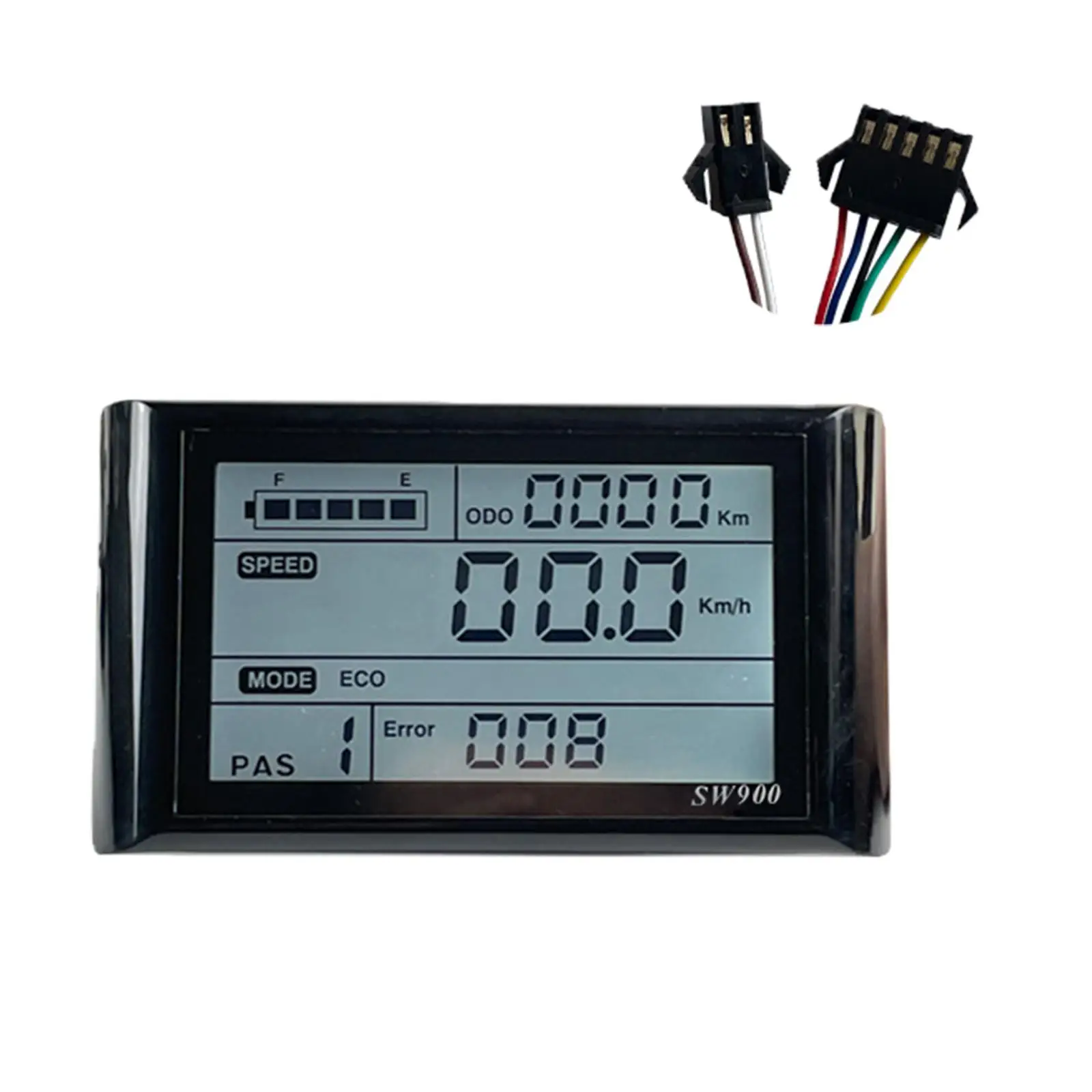 Electric Bicycle LCD Display Meter 5 Pin W/ SM Plug Speedometer Waterproof 22A Mileage LCD Display Panel for E Bike Scooter