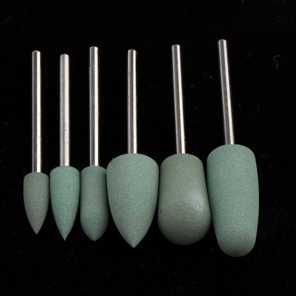 6x 3/32``  Bits SilicElectric Polishing Head Callus Remove Bit