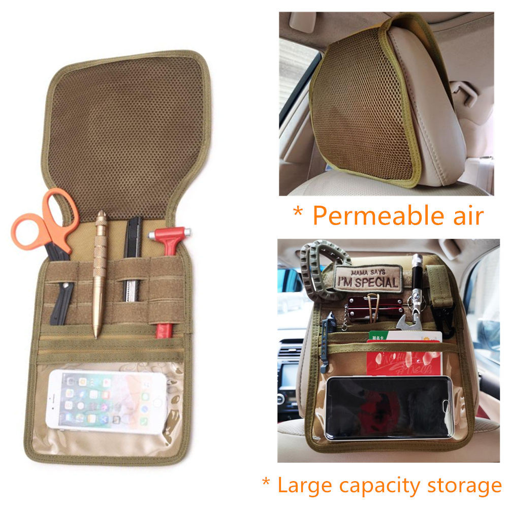 Armazenamento Bag MOLLE Car Seat Back Organizer