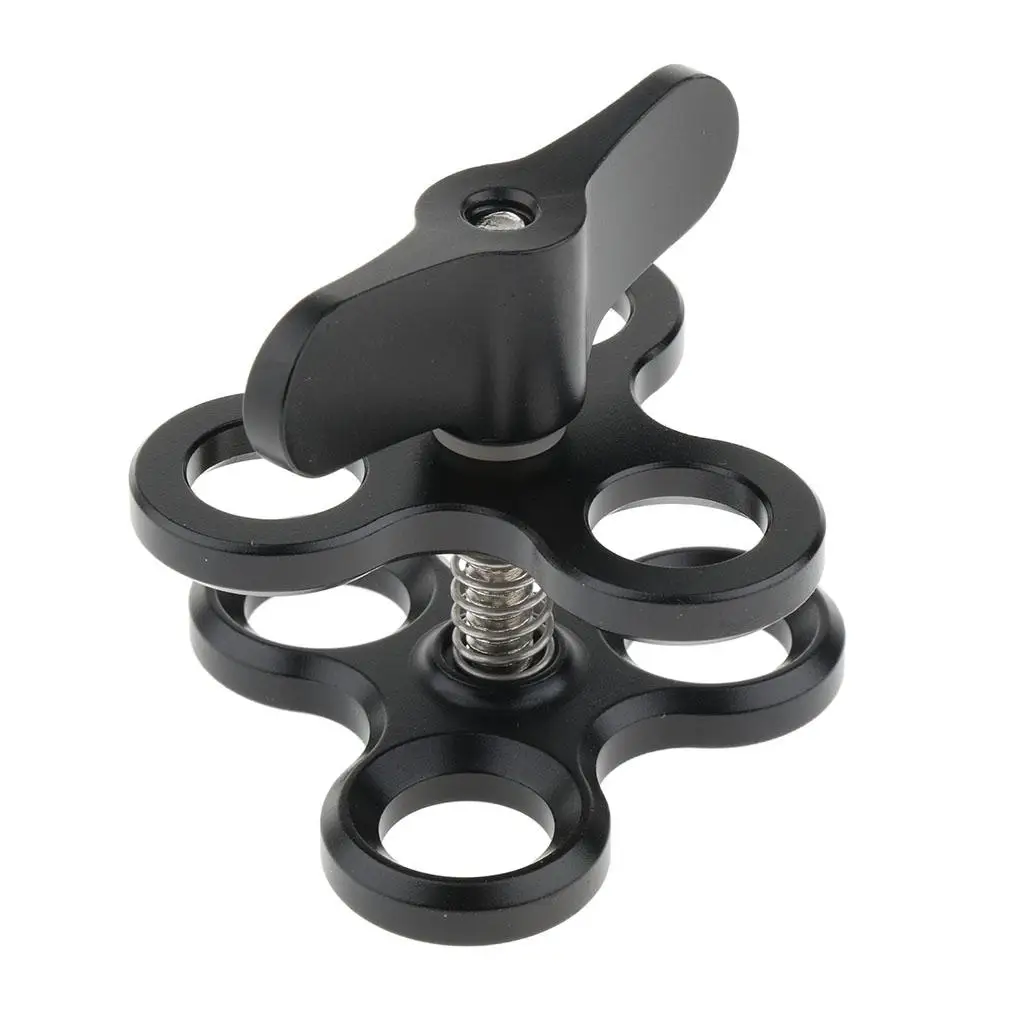 Alloy Arm Clip 3-Hole  Bracket Tripod for Camera Diving