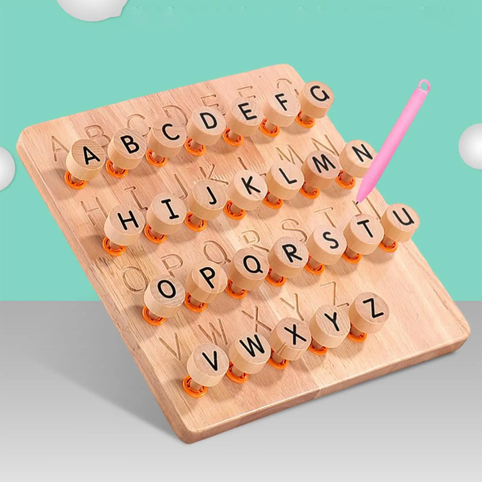 Wooden Alphabet Tracing Board Montessori Toys Sensory Game Writing Aids for Gift Early Learning 3+ Years Kids Boys