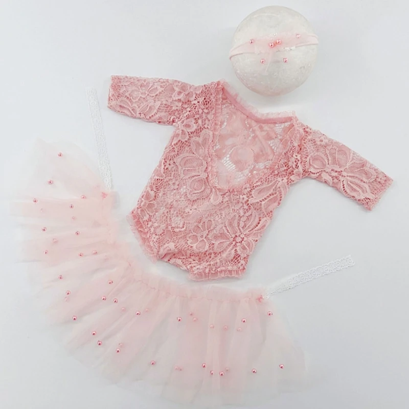 vestido recém-nascido fotografie adereços outfit photoshoot laço macacão pele-friendly