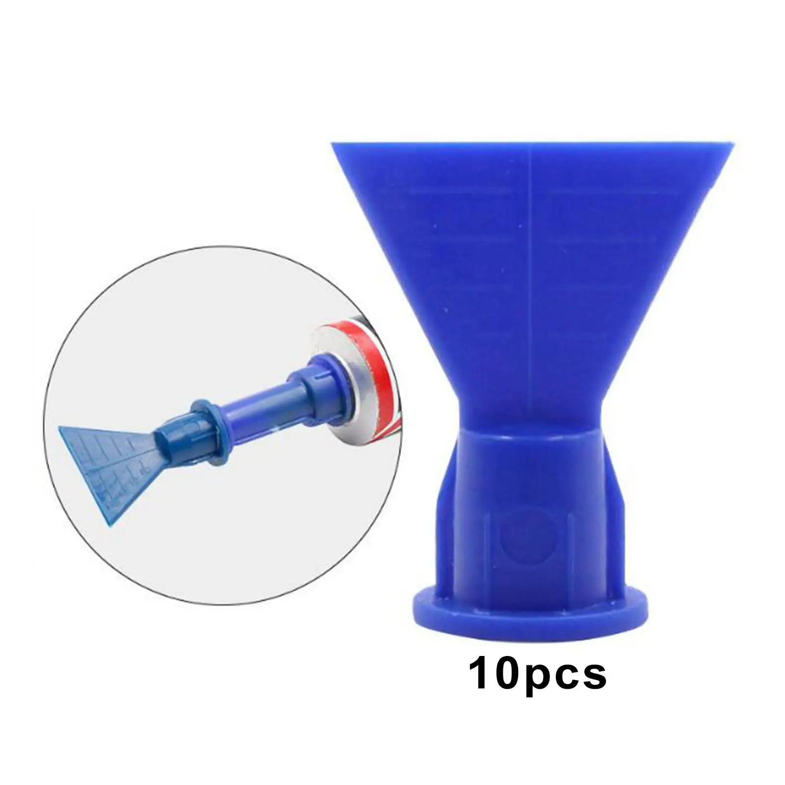 10x Wave Shape Cone Nozzle Spray Tip Plastic Glue Durable Replacement Accessory Tool Blue for Cartridge Caulking Gun Syringe