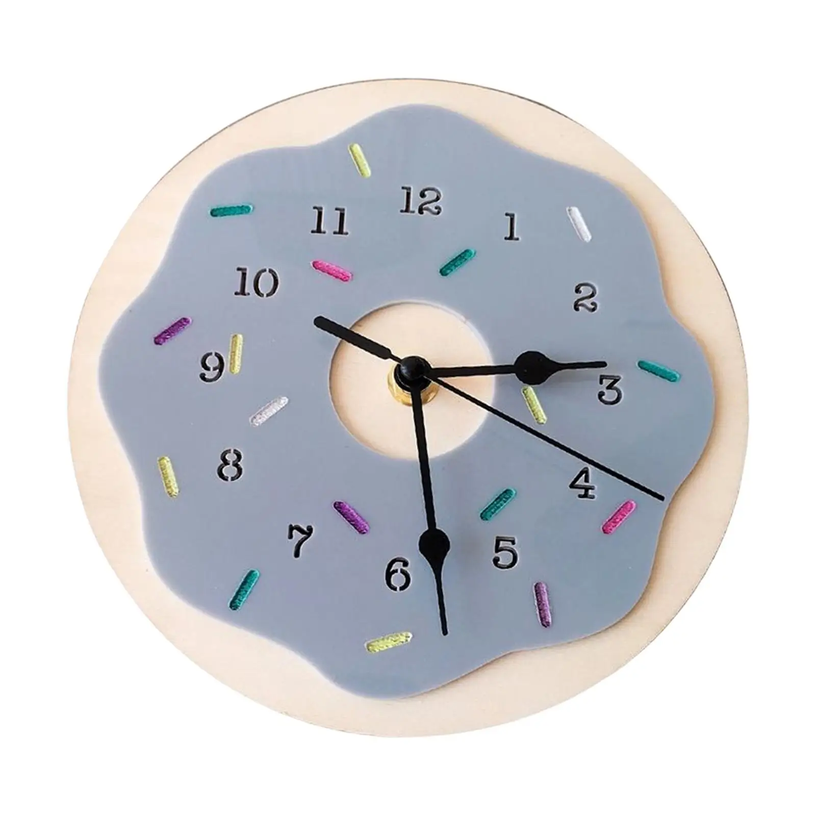 Nordic Style Donut Shaped Wall Clock Non Ticking for kids Restaurant
