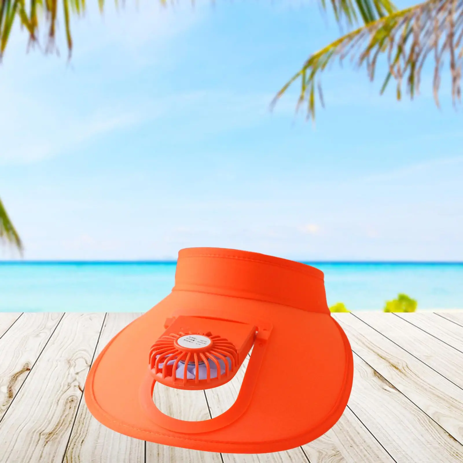 Sun Visor Hat with Fan, Fan Visor HatSummer Beach Hat for Adult Kids USB Powered Cooling Fan Hat for Hiking Outdoor Sports
