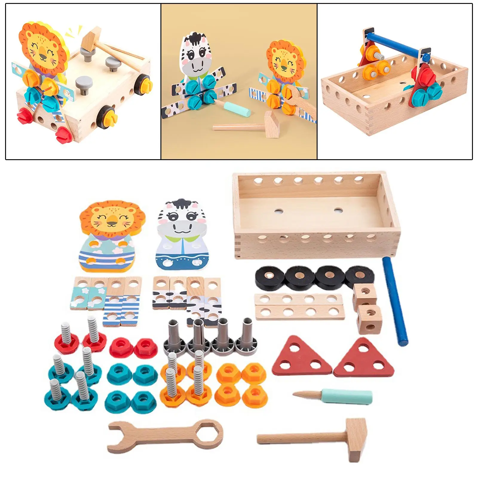 Kids Construction Toy Set Educational Fine Motor Skills Kids Toolbox Set for Education Learning Indoor Activities Role Play