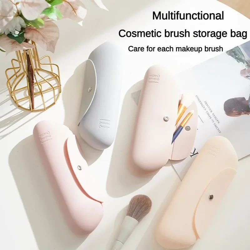 Best of Silicone Makeup Brush Storage Bag Waterproof Organizer Travel Holder Storage Makeup Brushes Portable Cosmetic Bag Makeup Tools Reviews & Tips