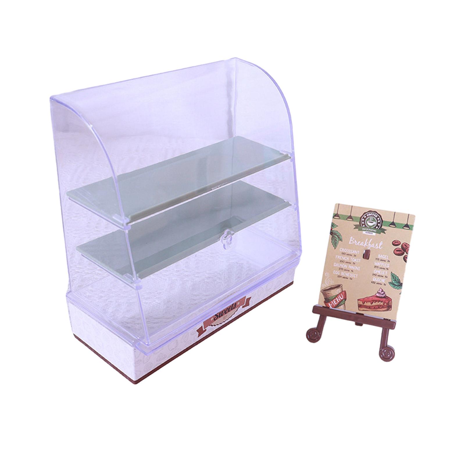 1:12 Food Display Cabinet Model, Miniature Cabinet Furniture Cupcake Retail Counter for Miniature Scene Accessories Building