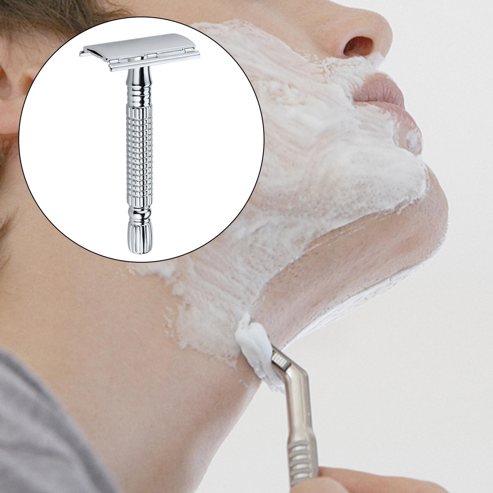 Double Edge Safety Razor Manual Shaver Rust-Proof Stainless Steel Blade Zinc Alloy Face Razor for Men Beard Shaving Women Travel