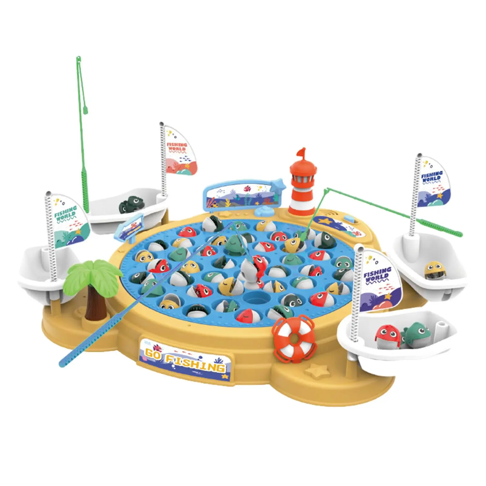 Fishing Game Toy Teaching Aid including Fishes and Fishing Poles Fishing Game Play Set for Toddlers Boys Girls Birthday Gifts