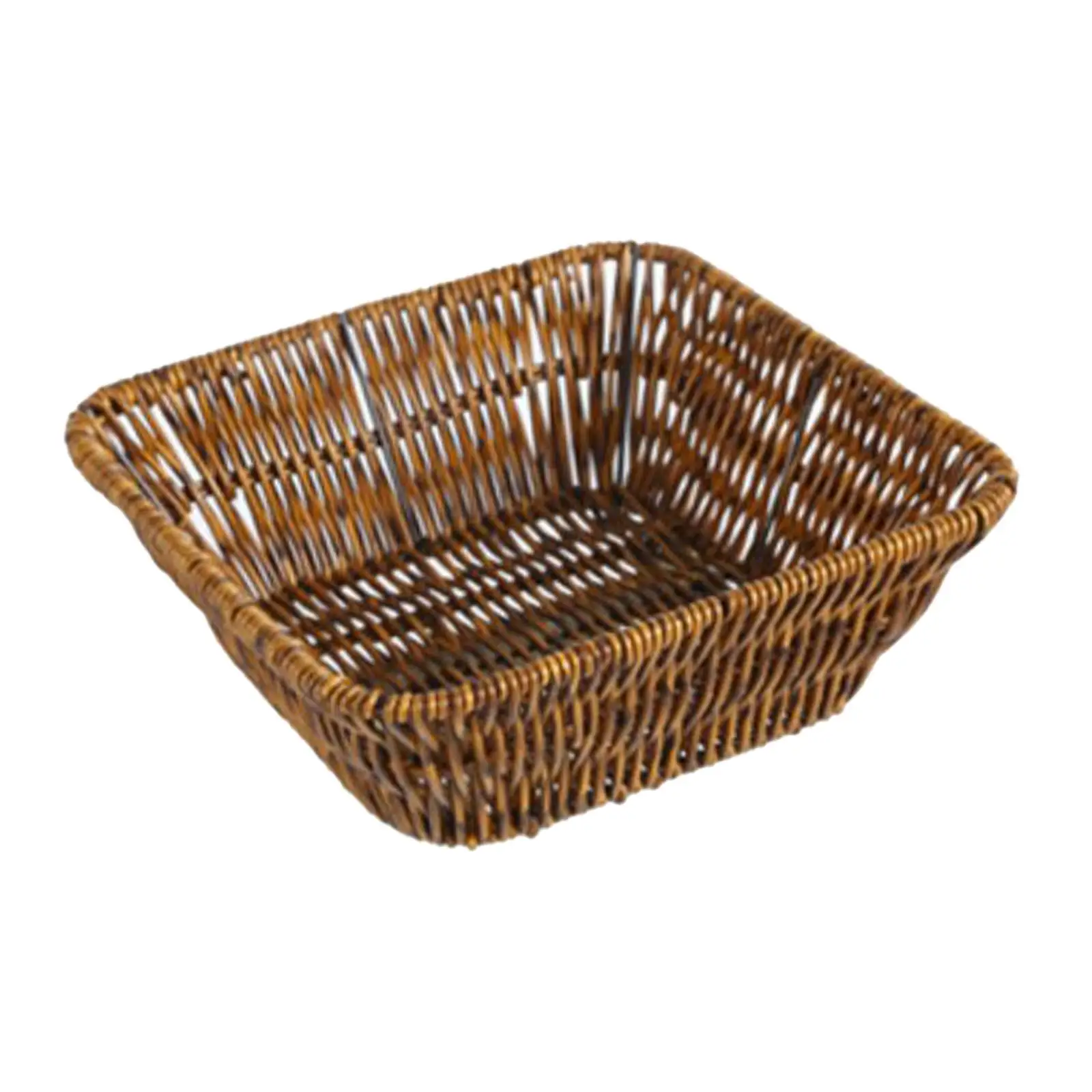 Fruit Basket Vegetables Basket Imitation Rattan Smooth Edges for Storing Bread, Snacks and Crafts Storage Basket Handmade