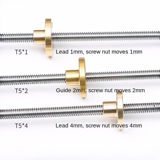 T10 Lead Screw 304 Stainless Steel Stepper Motor Lead 2mm 4mm 8mm 3D Printer T10 Trapezoidal Lead Screw With Brass Nut 100-800mm