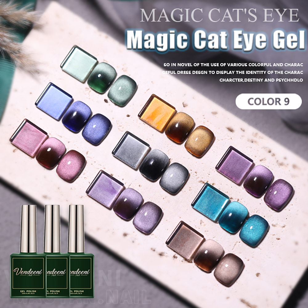 Best of Vendeeni 9 Colors Cat Eye Gel Nail Polish Magnetic UV LED Soak Off Gel Lacquer Semi Permanent Crystal Cat&#039;s Eye Gel Varnish 15ml Reviews & Tips