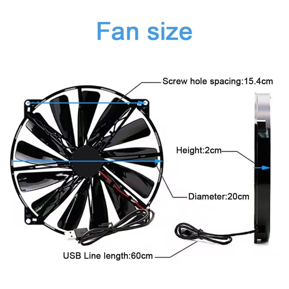 New For Cooler Master A20020-07CA-2JN-F1 DF2002005SELN DC5V 0.30A 20cm 200*200*20MM USB Cooling Fan