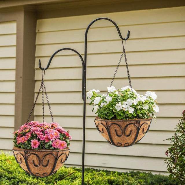 4Pcs/Set Flower Basket Hanger Iron Double Hook Basket Chain Buckle