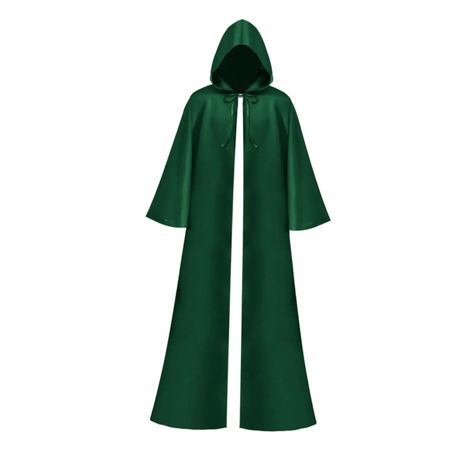 Halloween Hooded Cloak Cosplay Cape Full Length Witch Costume Long Hooded Cloak Robe for Vintage Gathering Carnival