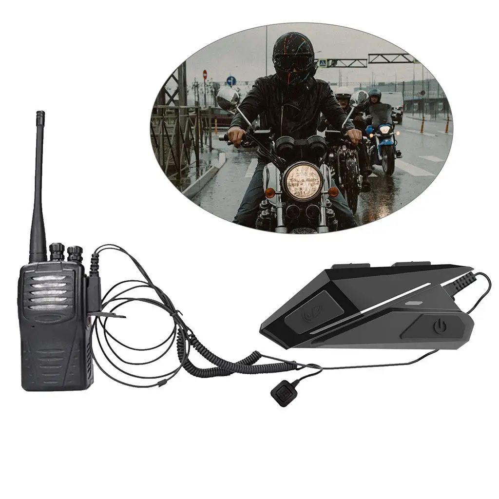 Motorcycle Bluetooth Headset Connect to Intercom Headphone Auto Answer Calls 10H Playing Time