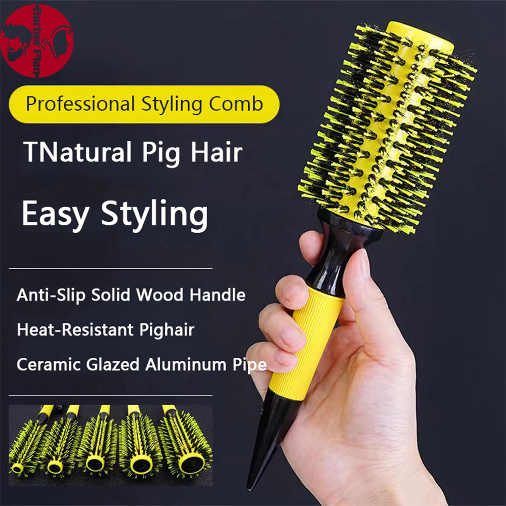 Best of Barber Wooden Round Hair Brush Nylon Boar Bristle Mix Comb Professional Haircut Hair Brush Hairdressing Supplies Reviews & Tips