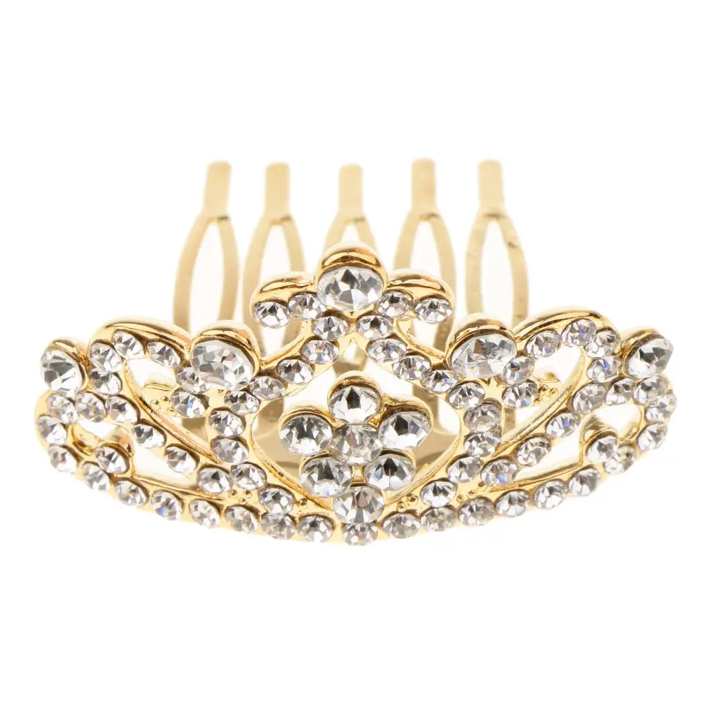 Girls Princess Mini Tiara with Comb Headwear Wedding Party Jewelry