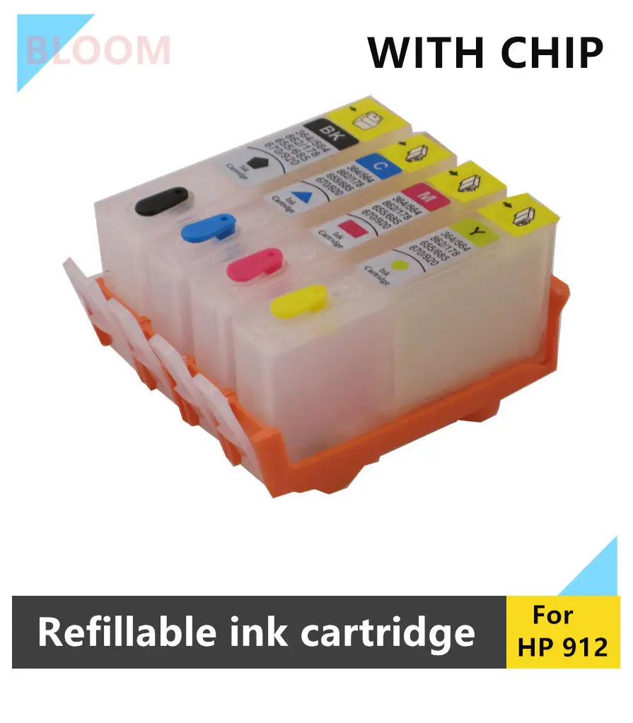 Cartucho de tinta recarregável, Compatível para HP