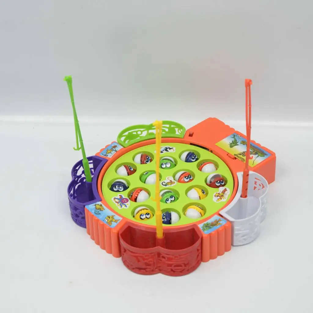 Musical Electric Fishing Game Set with 15 Fishes Toy for Boys Girls
