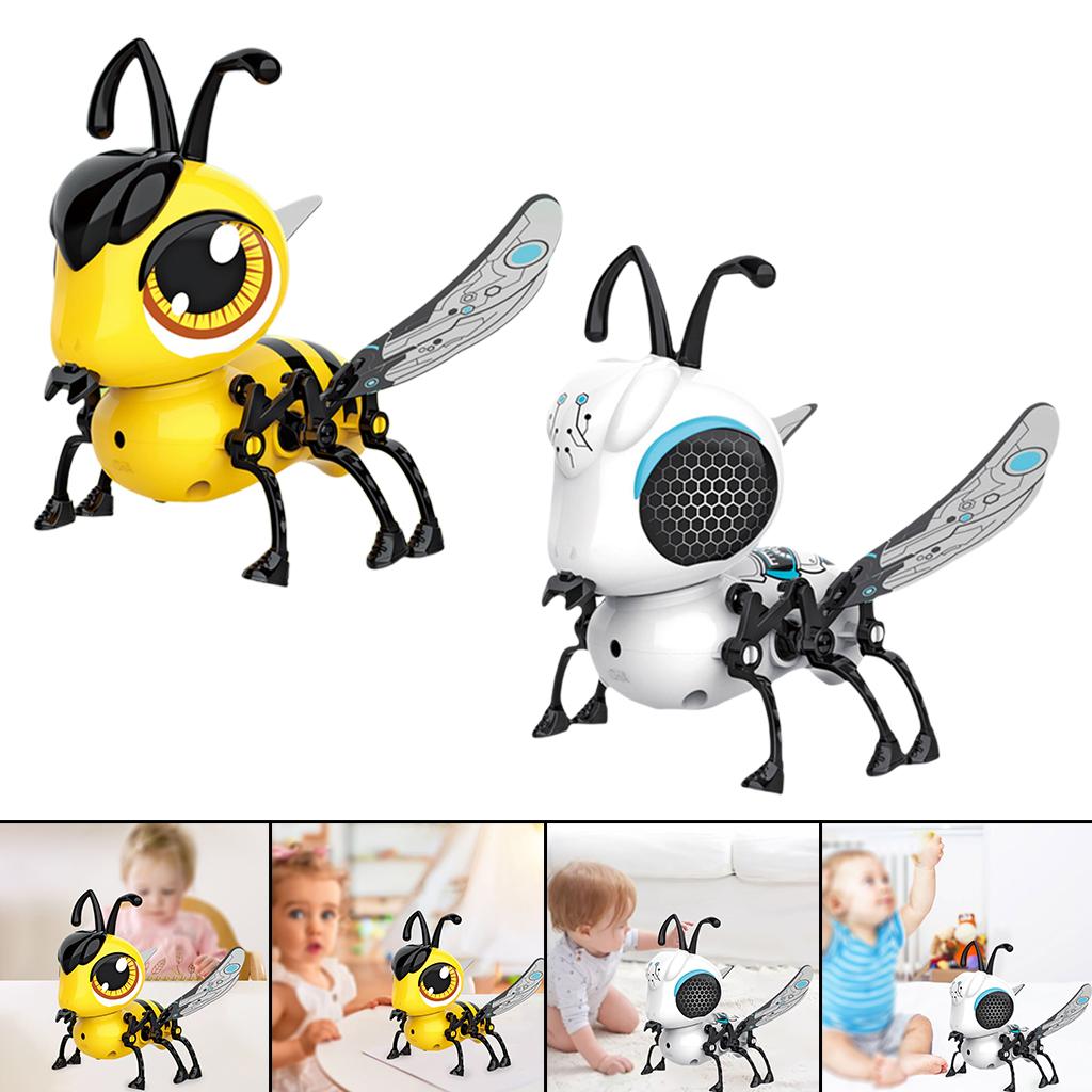DIY Simulation Bee Electric USB Rechargeable Lighting Sound Early Education Assembled Kids Toy for Kids Boys Girls Children