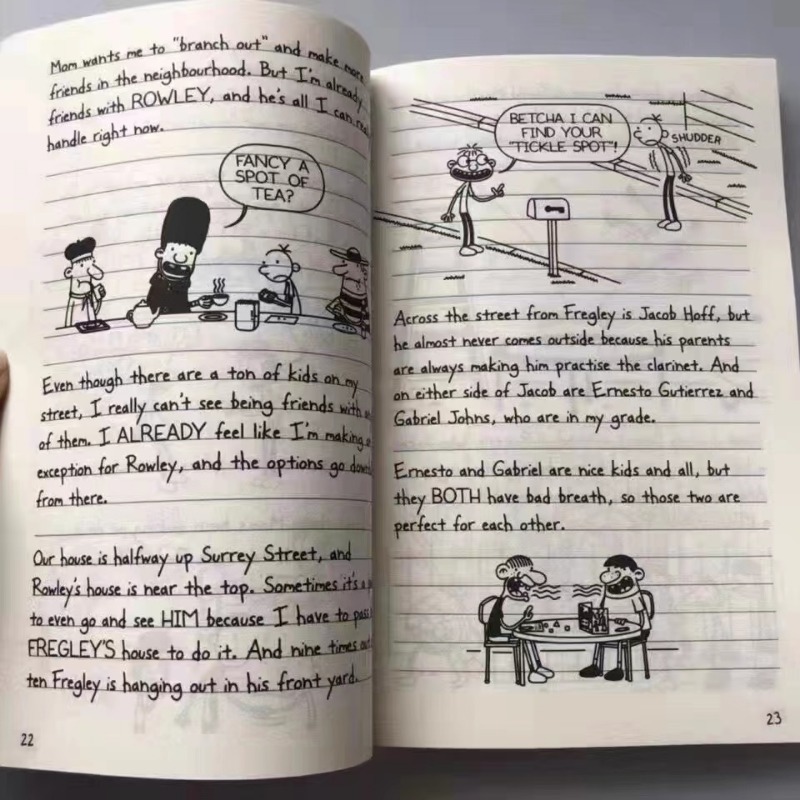 8 Bücher/Set 1-1469-16 Tagebuch von Wimpy Kid Englisch Buch Tagebuch von Wimpy Kid Kinder Fiction Bücher – Detail 5