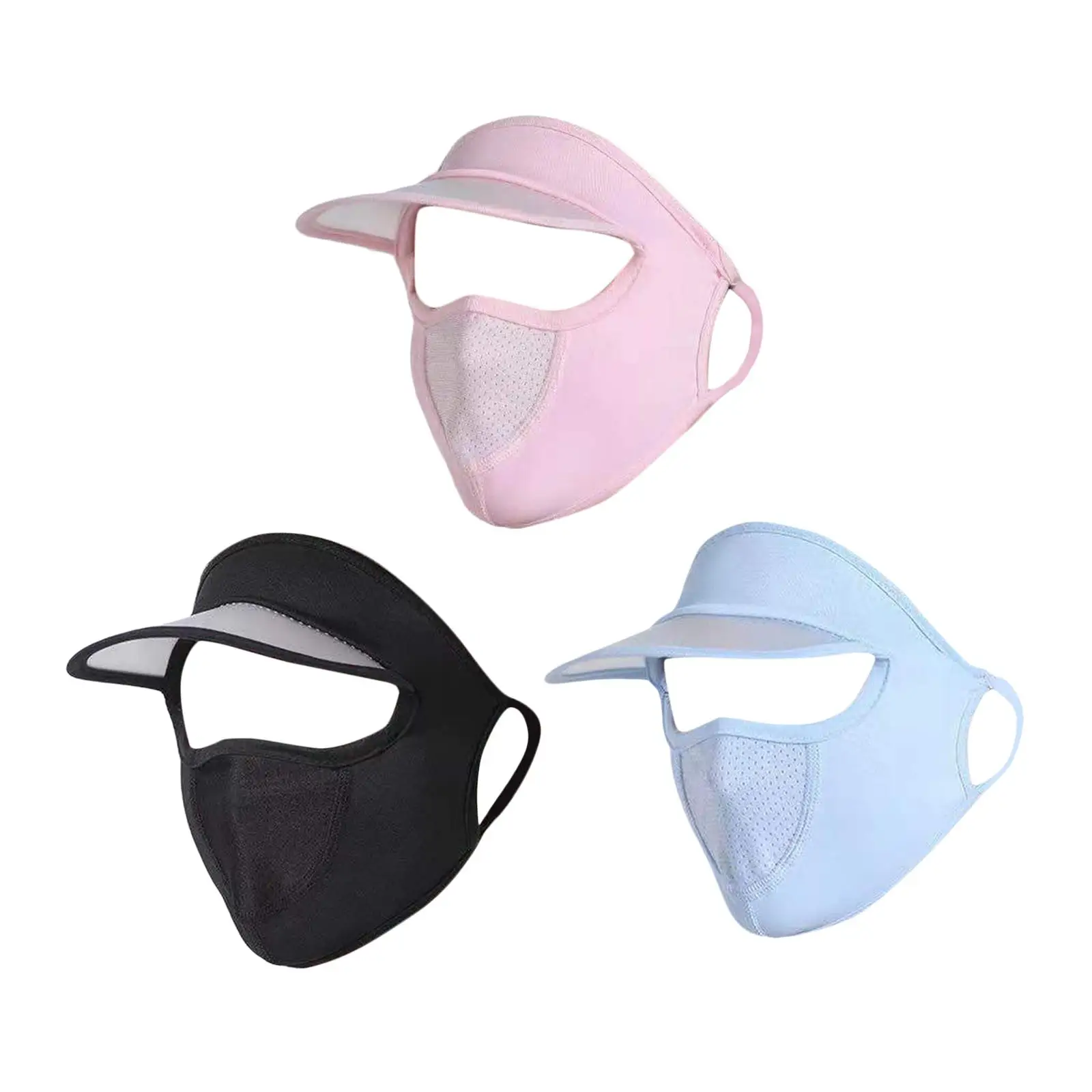 Women Face Mask with Visor Women Sun Hat Comfortable Face Cover Wide Brim Hat for Cycling Climbing Men Outdoor Traveling