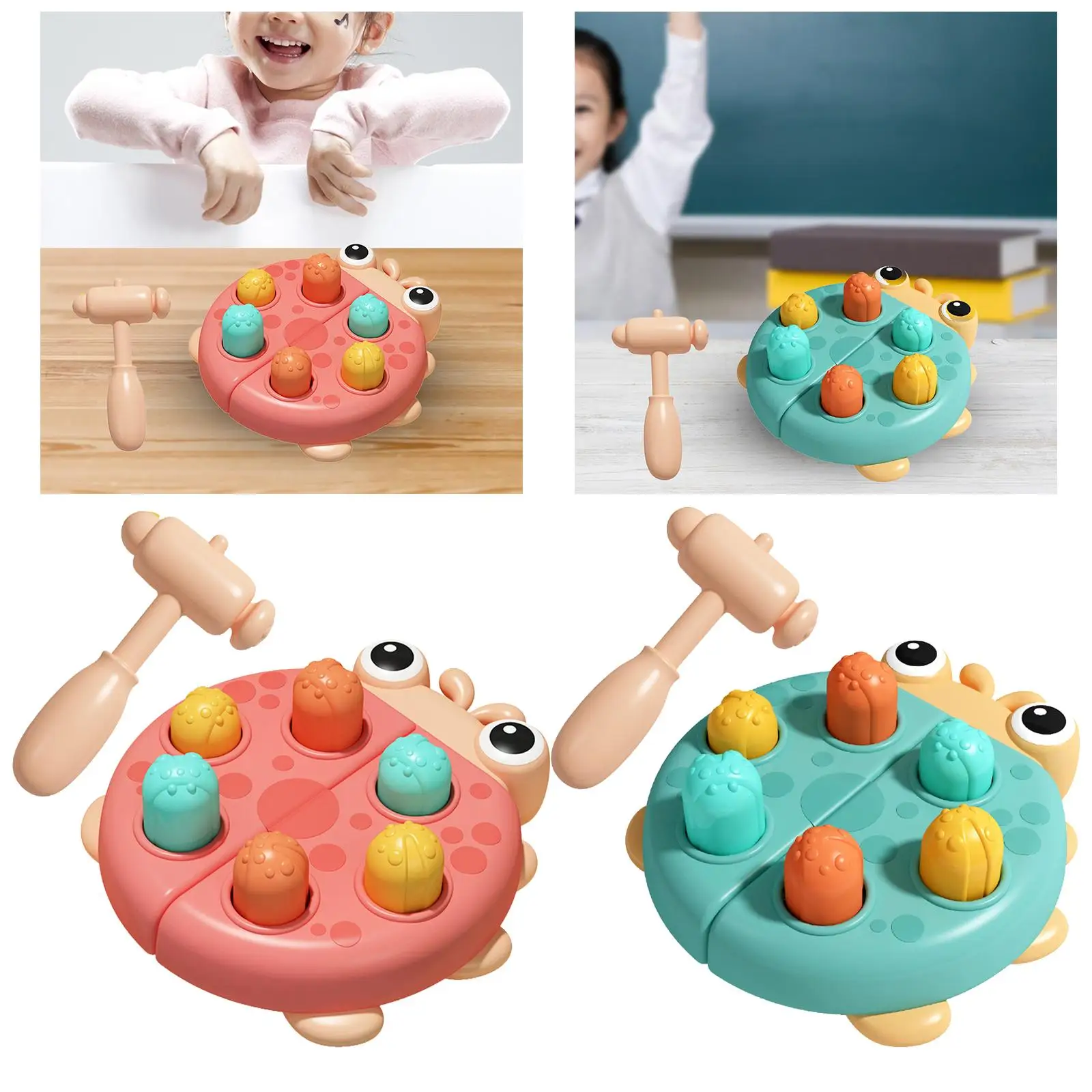 Fun Baby Whack Game Toy Developmental Toy Pounding Game Early Educational with Hammer for Kids Parties Boys Birthday Gifts