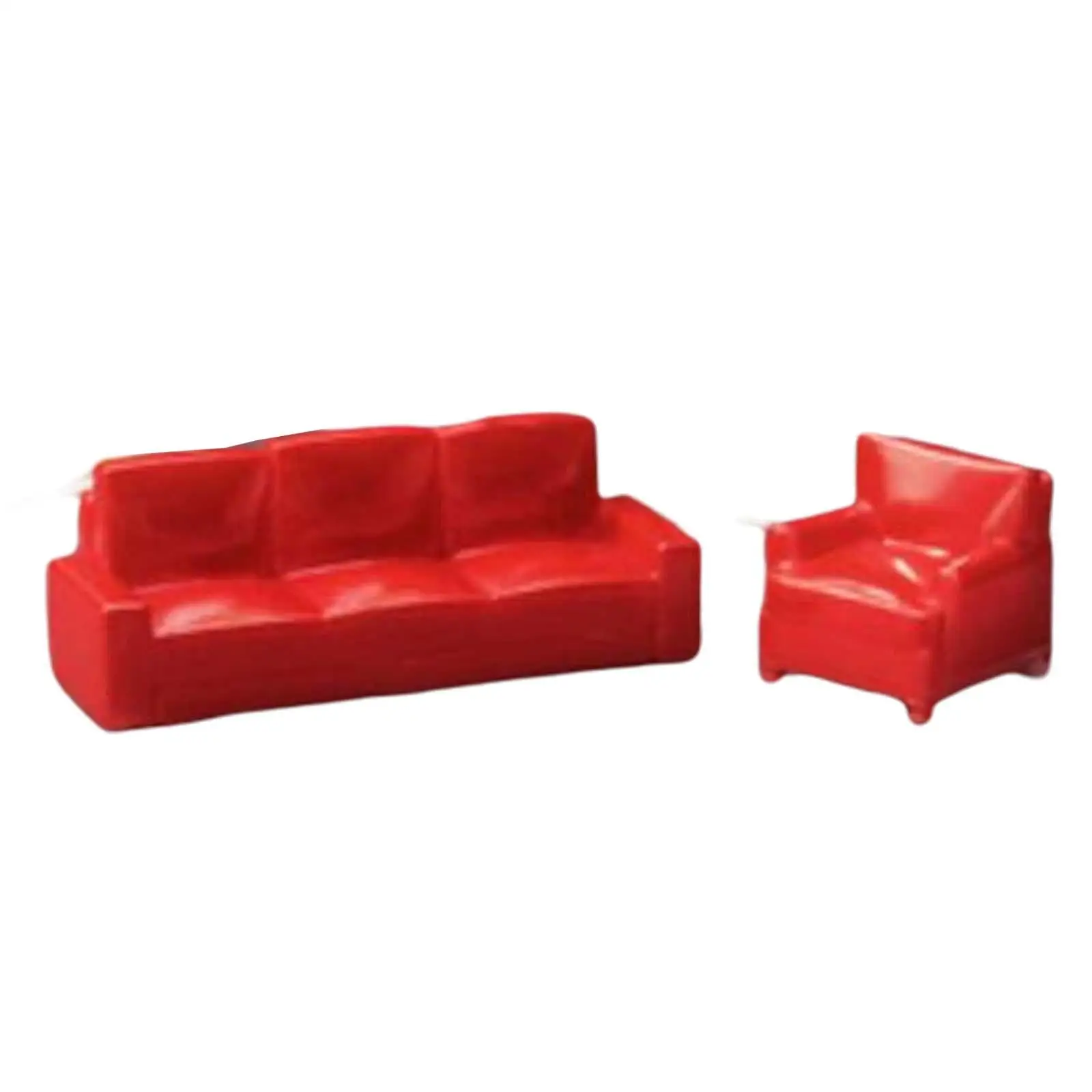 2x Dollhouse Sofa Couch for 1/64 Scale Dollhouse DIY Model Photography Props