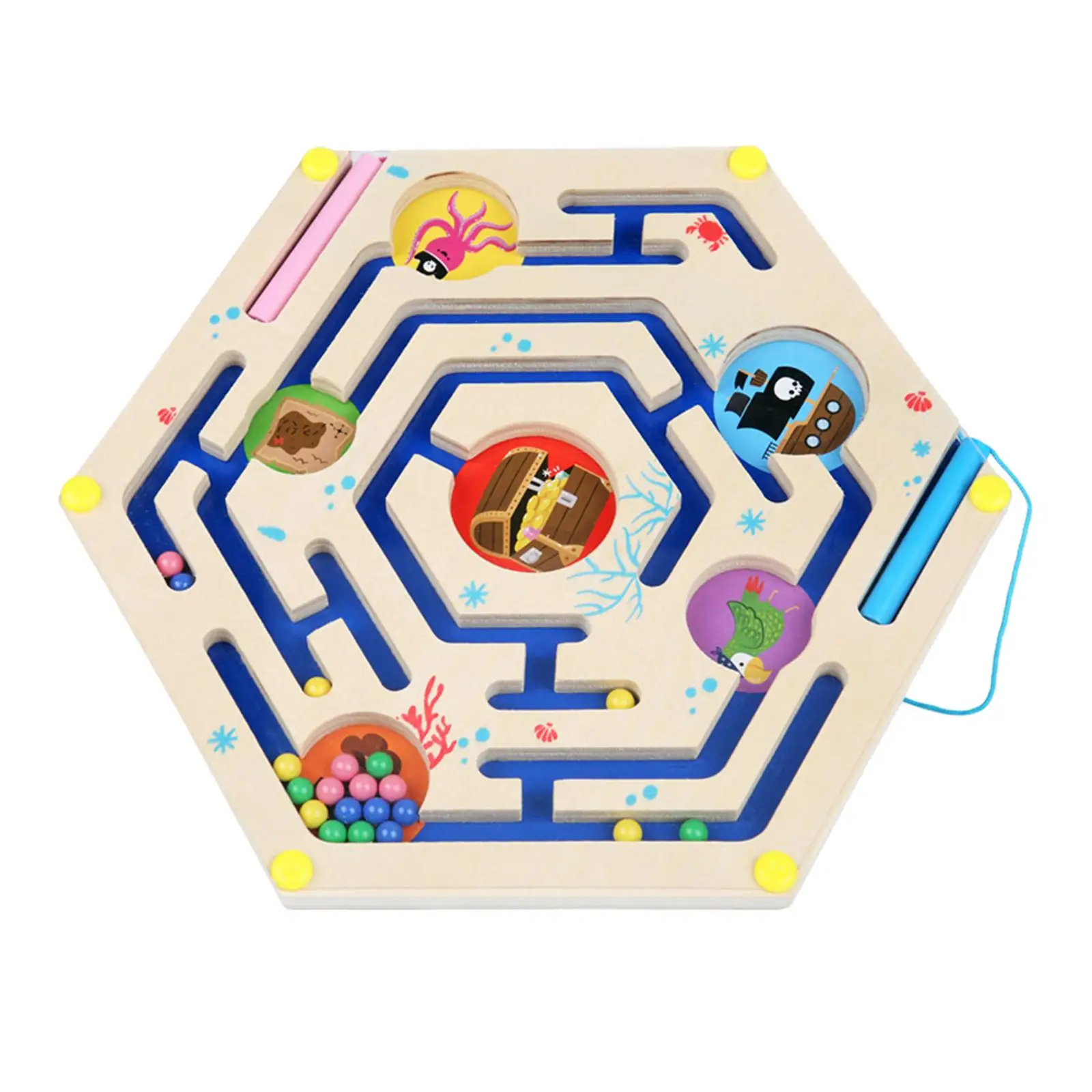 Wooden Magnetic Maze Toys Fine Motor Skill for Birthday Party Favor Gift
