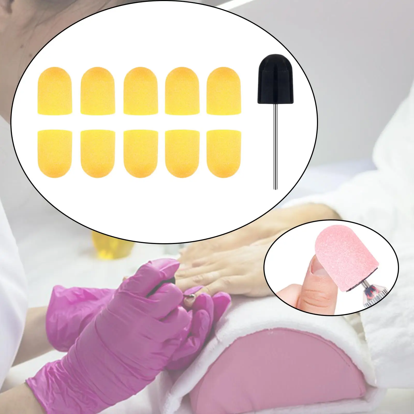 Nail Sanding Caps Bands Professional Sanding Grinding Head for Remover Kit Pedicure Cuticle Tools
