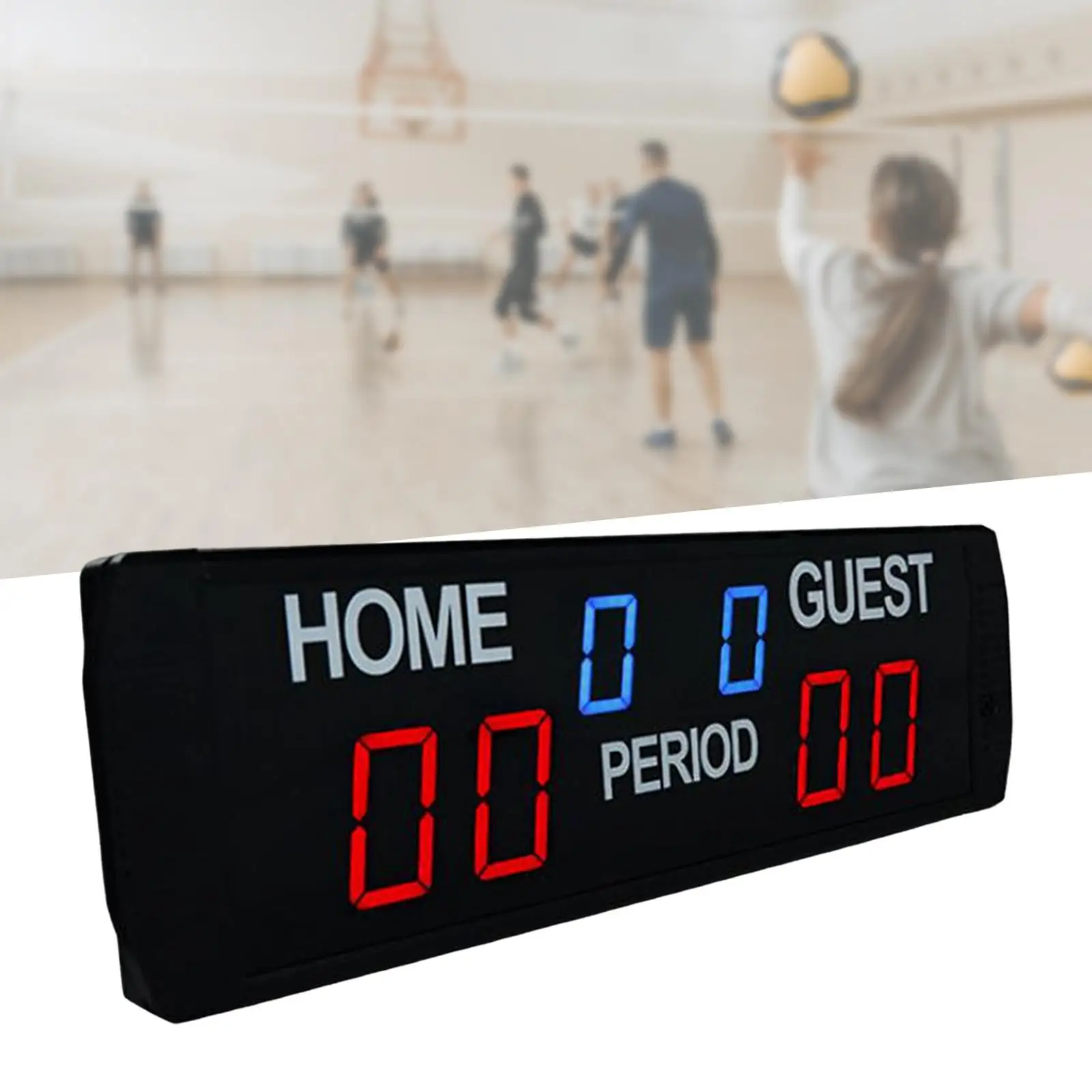 Portable Scoreboard Clock Electronic Wall Mount LED Score Board for Indoor Volleyball Basketball Badminton Hockey