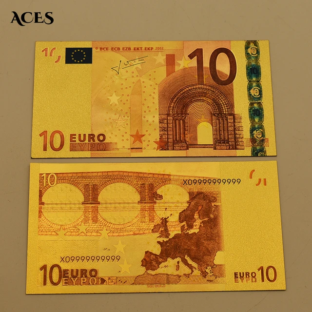 Banconote In oro EUR10 In oro 24 carati denaro di carta falso per la  raccolta banconote In Euro Coenyerfiet denaro decorazioni per la casa merci  all'ingrosso