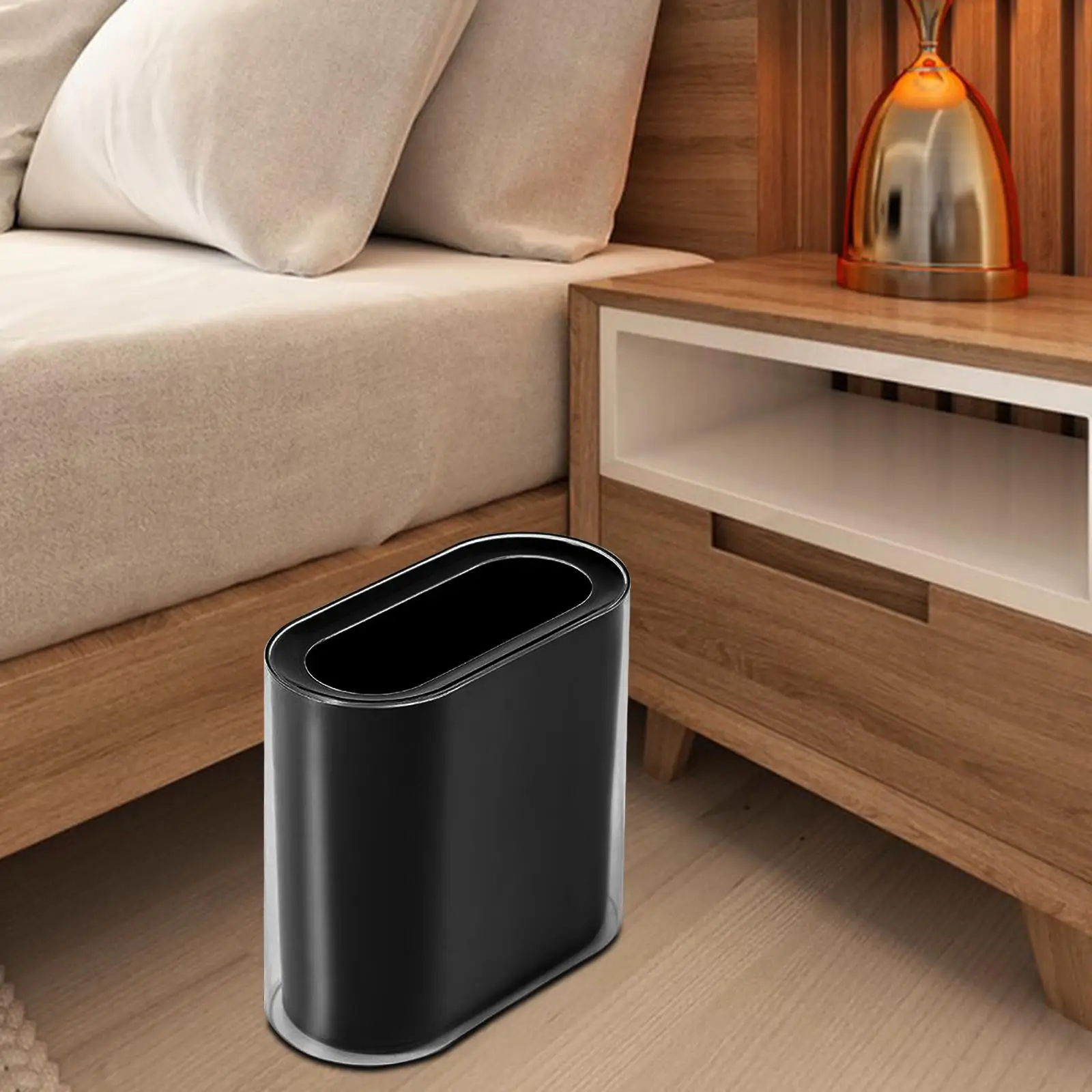 Removable Narrow Garbage Trash Thin Waste Bin Slim Open Trash Can Small Office Garbage Can Household Bathroom Hotel Bedroom