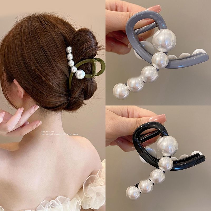 Best of Elegant Pearl Hair Claws Clips Grip Hairpin For Women Girls Summer Headwear Non-Slip Thick Hair Crab Barrette Hair Accessories Reviews & Tips