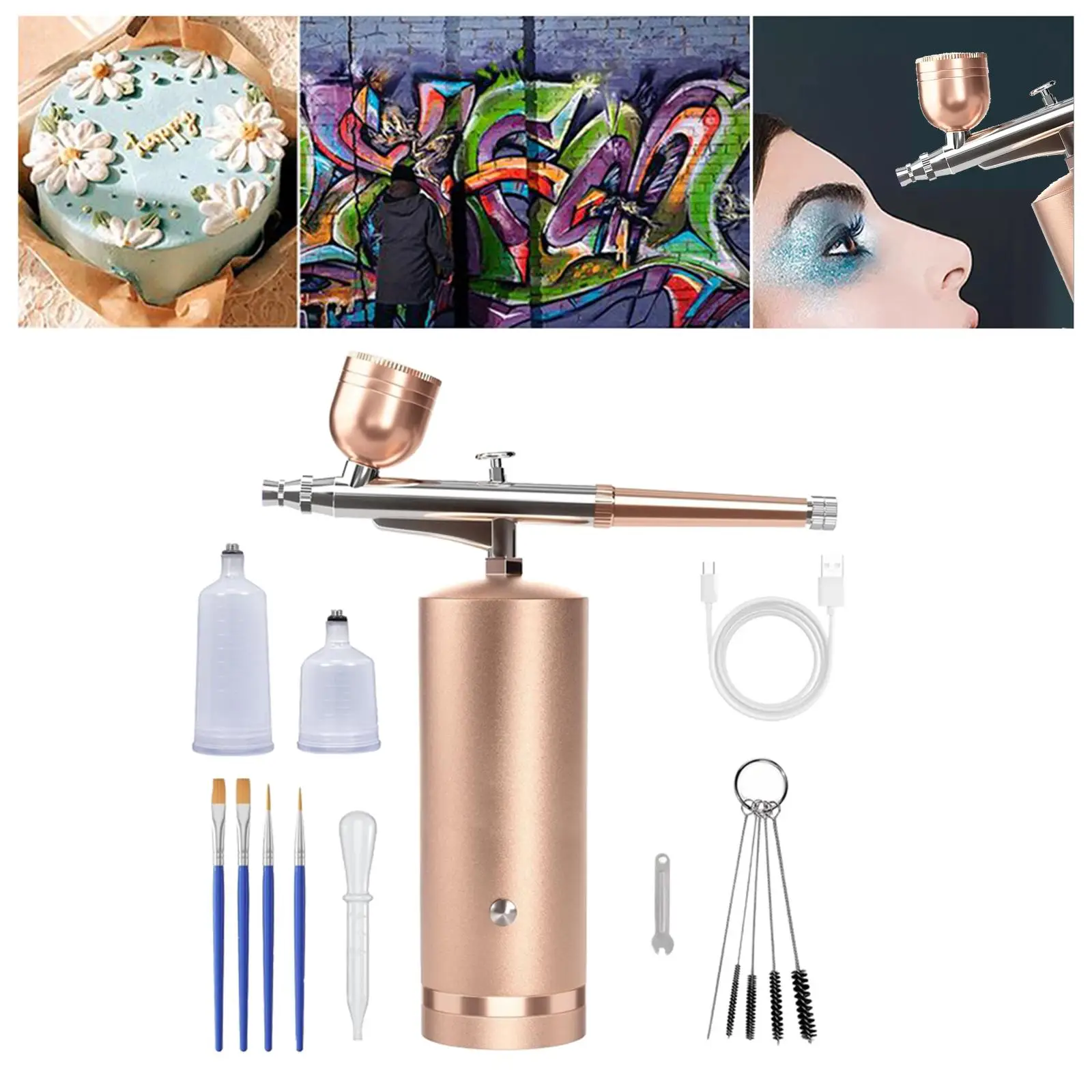 Airbrush Kits with Compressor Barber Airbrush Compressor for Nail Art Clothes Coloring Craft Hobby Cakes Decor Model Painting