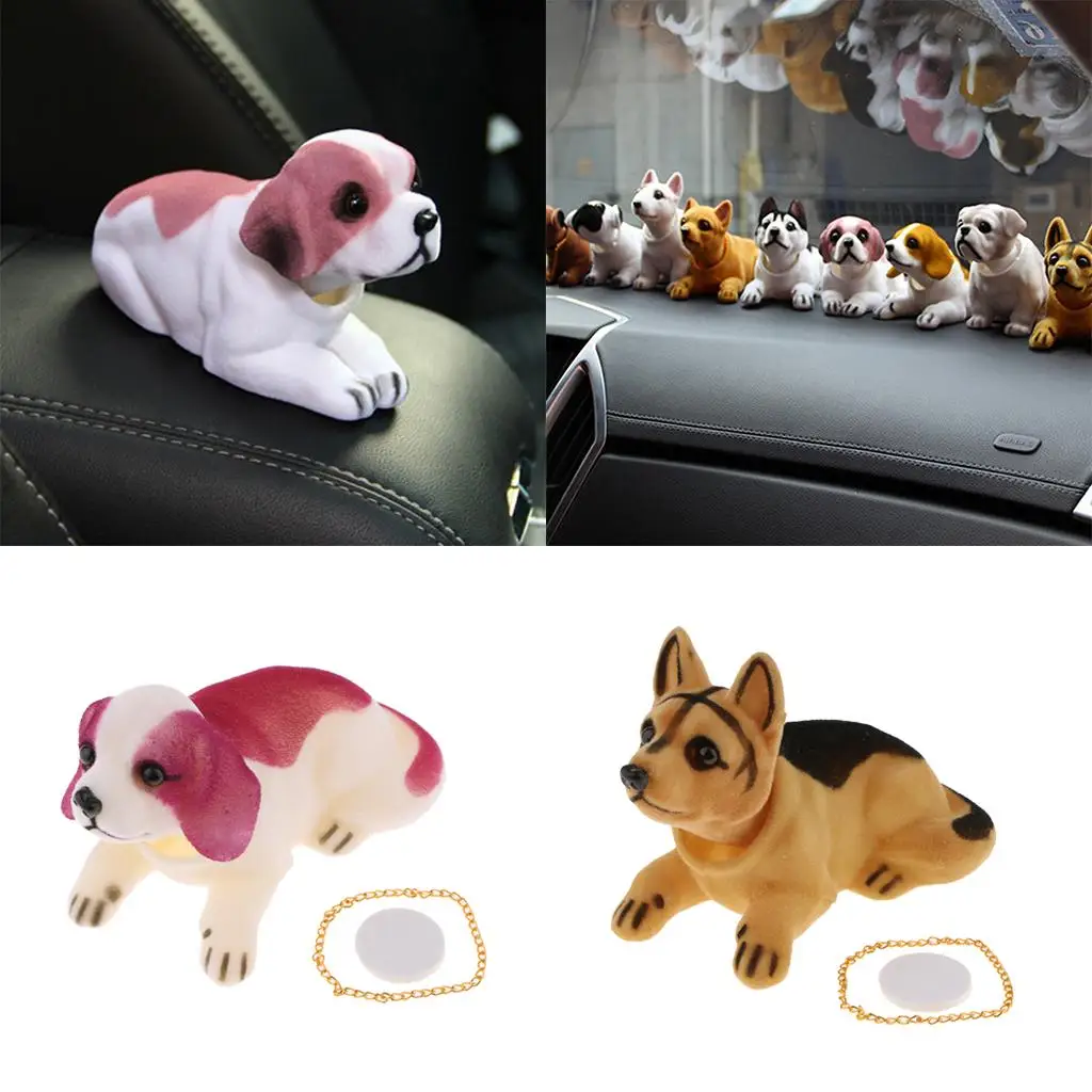 2pcs Car Cute  Shaking Head Nodding Dog for Car Decoration Ornament