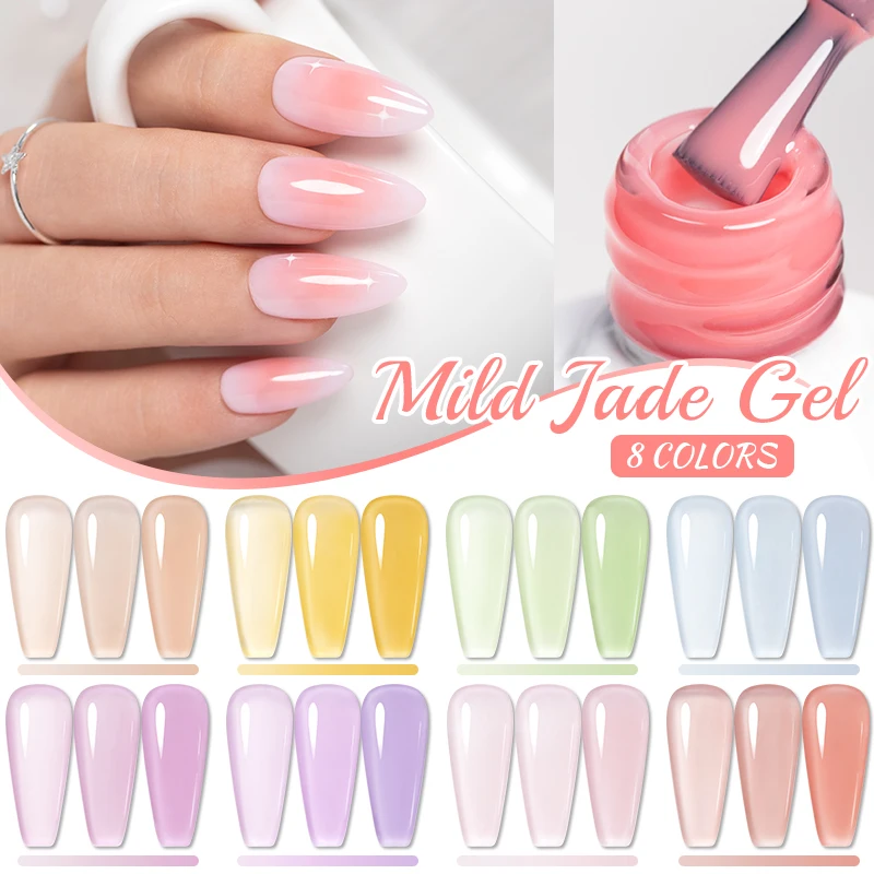 Best of PUENTE Jelly Nail Gel 7.5ML Semi-transparent Nude Pink Color Gel Polish Soak Off UV Nail Varnish Spring Summer Jade Nail Art Gel Reviews & Tips