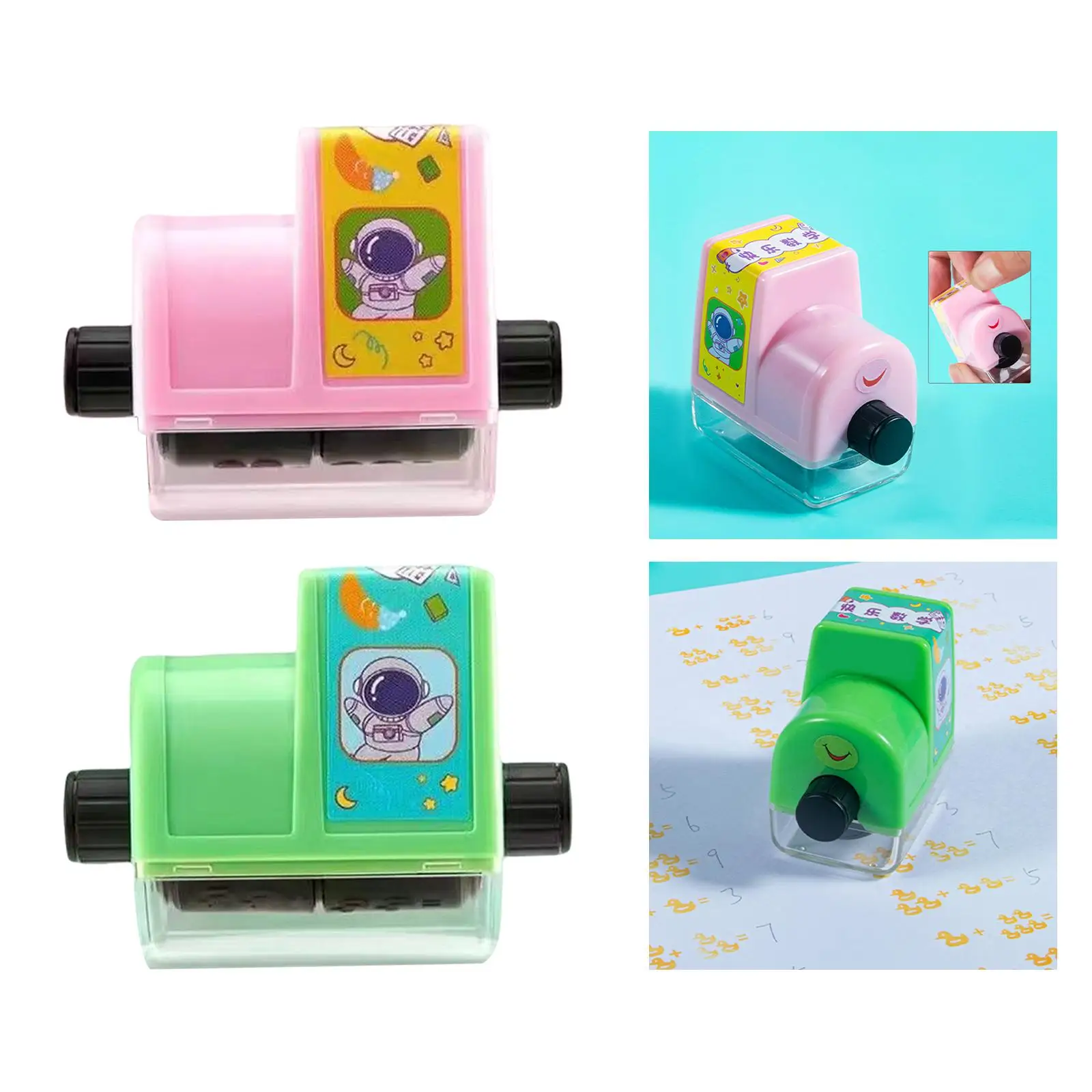 Reusable Math Learning Stamps Math Trainer Roller Stamp Learning Educational Toy Mathematics Learning Aids for Preschool Kids