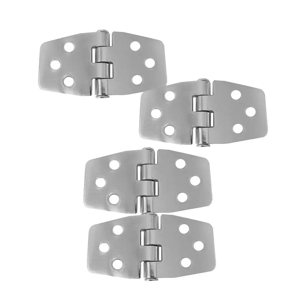 4xStainless Material Boat Marine Grade Flush Door Hatch Hinges Silver Color