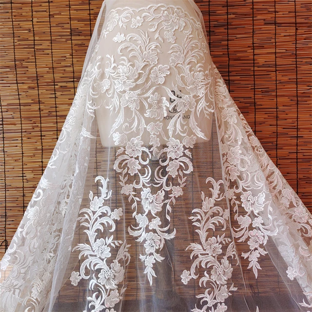 New Arrival Embroidery Lace Fabric Bridal Lace Fabric 130cm Width