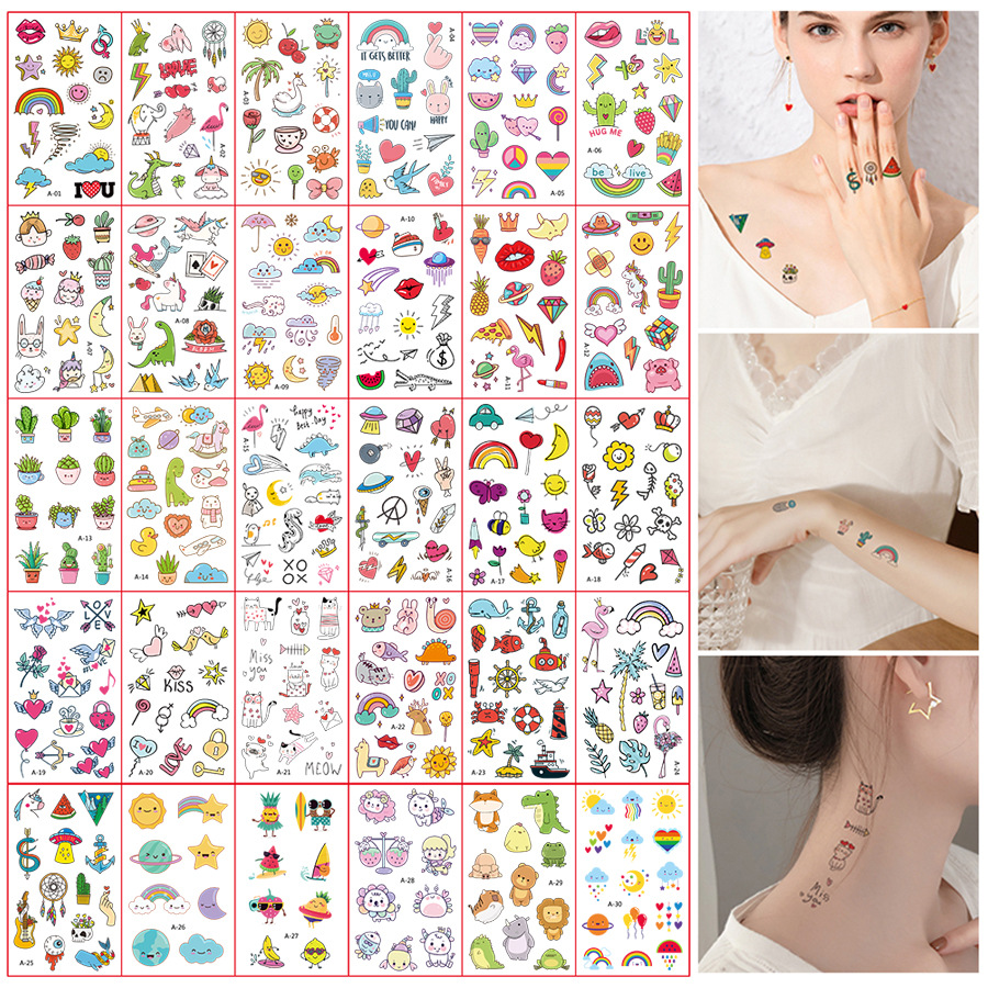 Best of 30pcs Small Fresh Series Tattoo Stickers Waterproof Men's And Women's Simulation Thorn Disposable Fashion Temporary Stickers Reviews & Tips