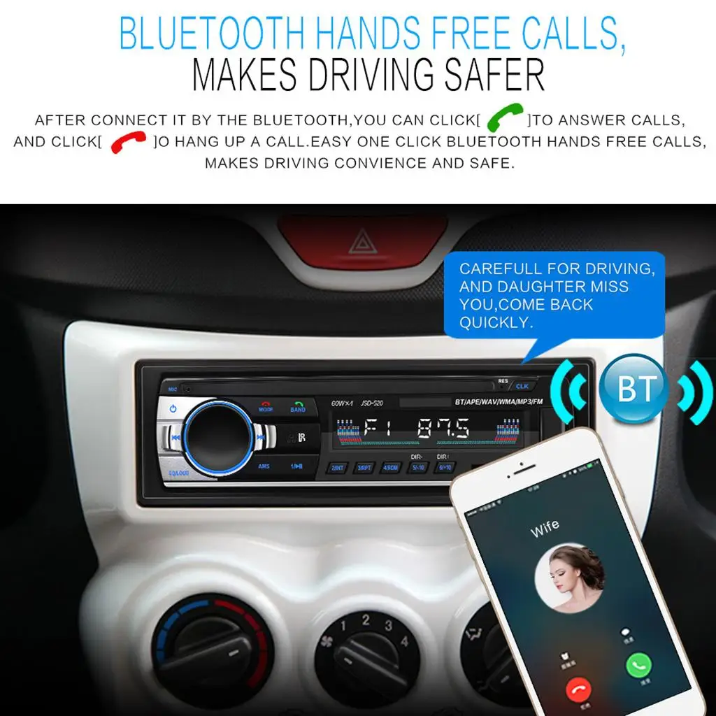 New Car Radio Digital Media Receiver with Bluetooth USB USB Front