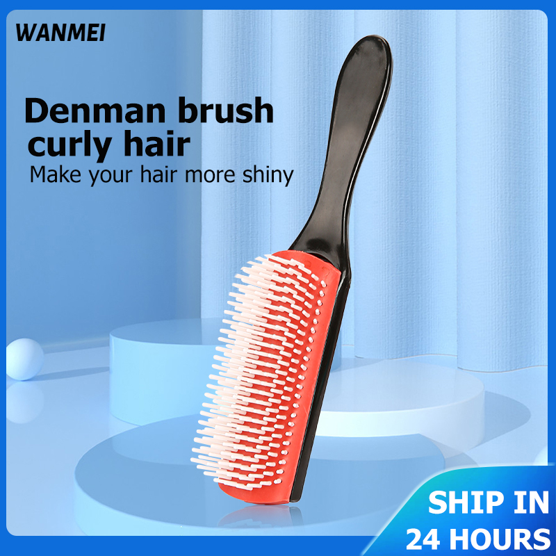 Best of Barber Hair Comb 9-Row Detangling Hair Brush Denman Detangler Hairbrush Scalp Massager Straight Wet Comb Salon Curly Hair Brush Reviews & Tips