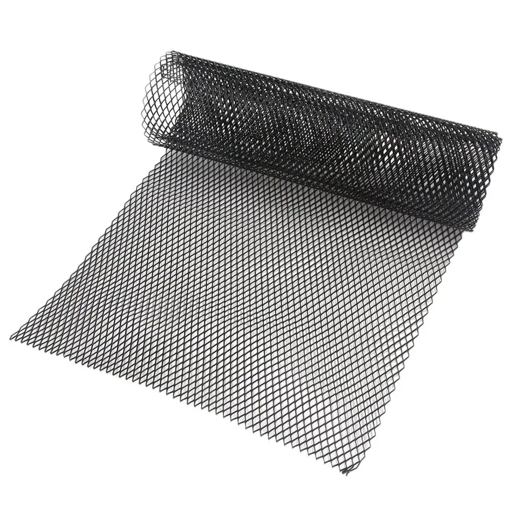 Car Vehicle Black  Aluminum Alloy 3x6mm Rhombic Grille Mesh Sheet Universal Fit for any bumper body kit fender 100 x 33cm