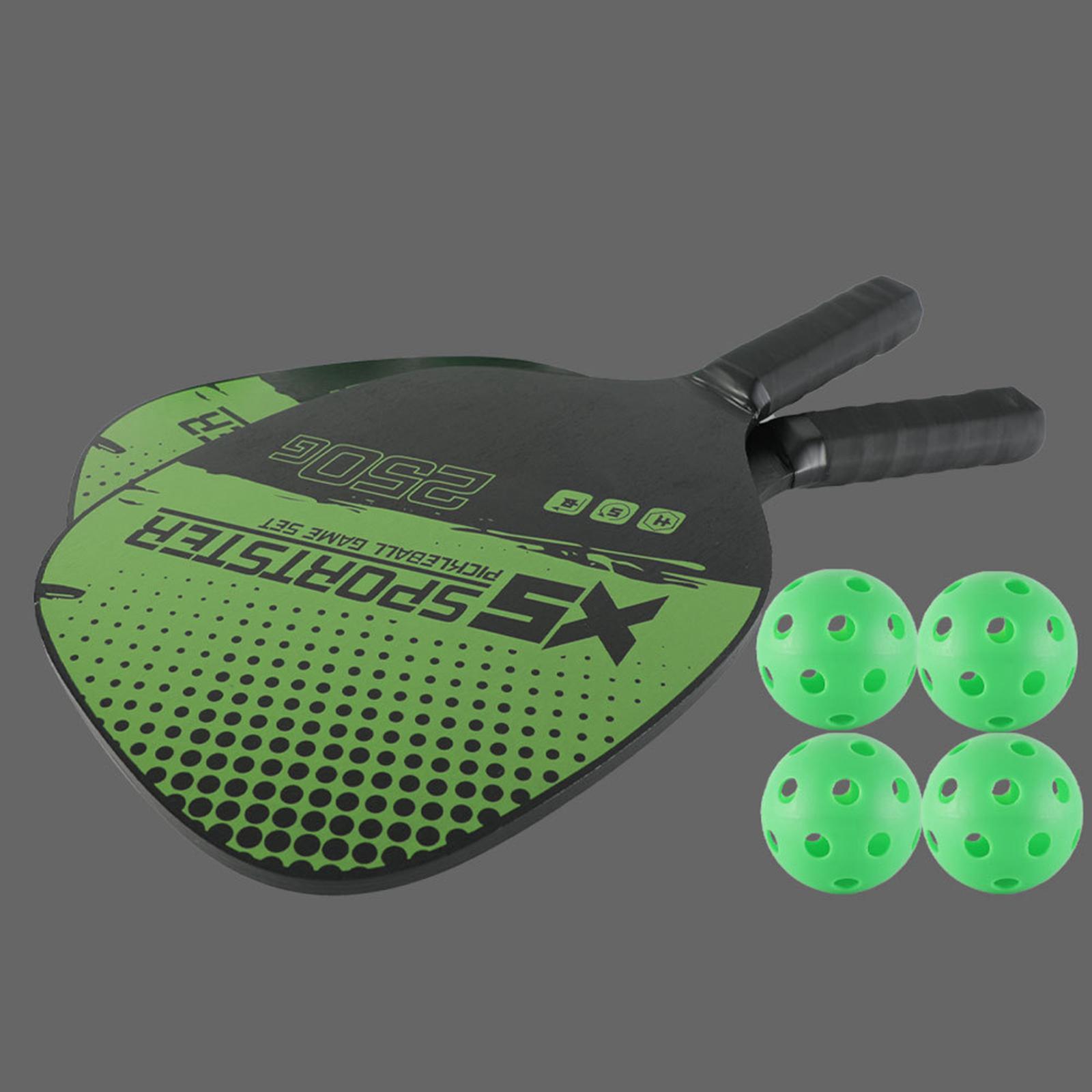 Pickleball Paddles Set of 2 Pickleball Rackets and Balls Lightweight with