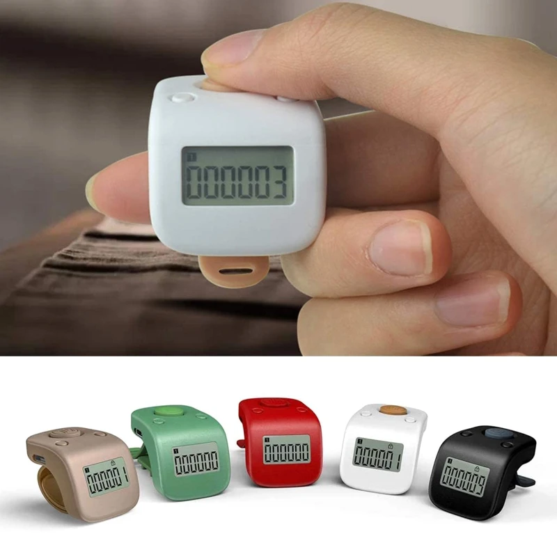 WANGFUFU Mini Digital LCD Electronic Finger Ring Hand Tally Counter 9 Channel Rechargable Finger Counter