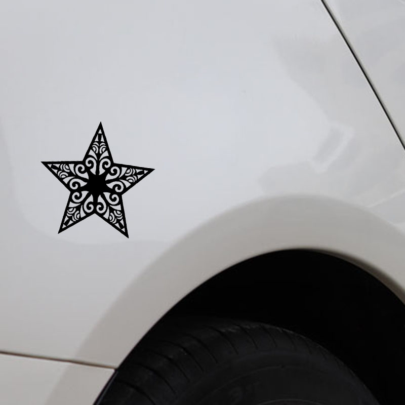 Auto Aufkleber Personalisierte Kreative Aufkleber Design Retro fünfzackigen Stern Auto Dekoration Wasserdicht und Sonnencreme PVC 15*15cm – Detail 5